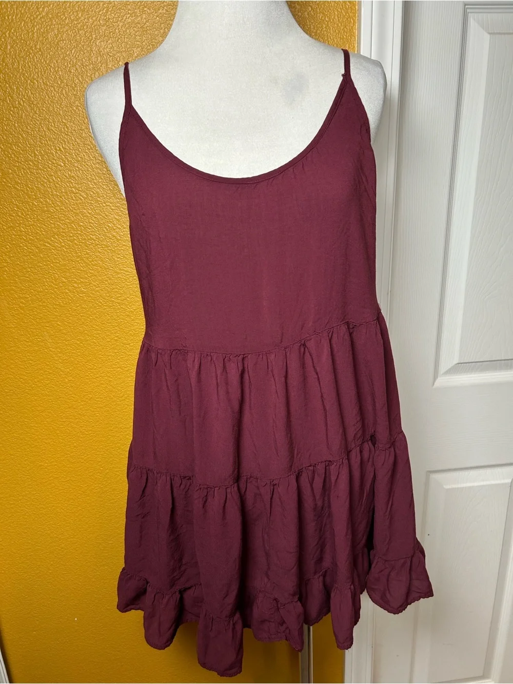 It Girl, BRANDY MELVILLE, burgundy baby doll dress!!